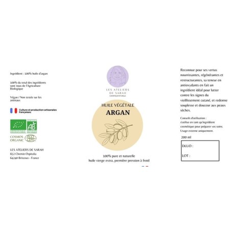 Huile Végétale argan